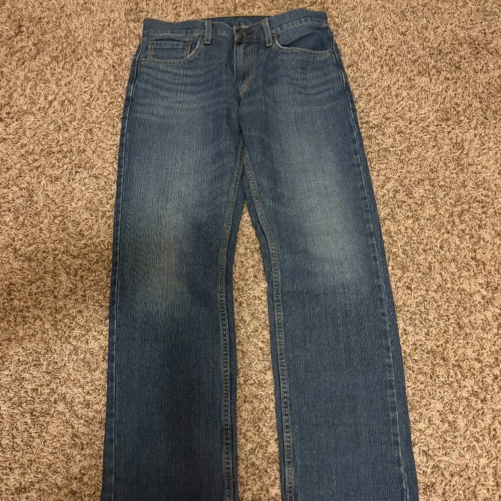 Levi's 559 Relaxed Straight Jeans W32 L34 Dark Blue Denim Factory Fade Zip Fly